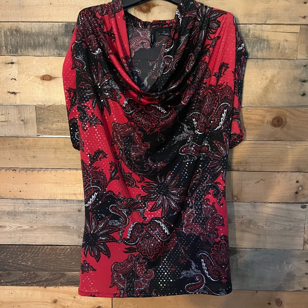 Beautiful cowl neck blouse!  Size XL.